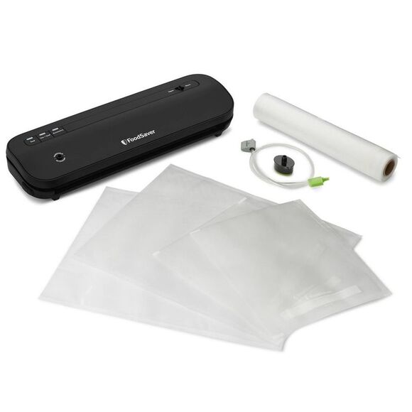 Open Box - FoodSaver -  Space-Saving Vacuum Sealer with Bags and Black - Picture 1 of 4